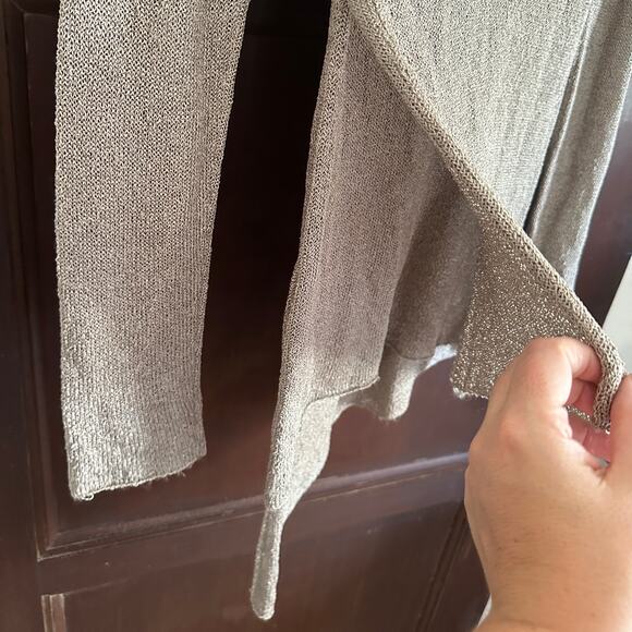 BALL OF COTTON | Handloomed Drapey Knit Asymmetrical Hem Lagenlook Sweater | XS - Picture 7 of 8